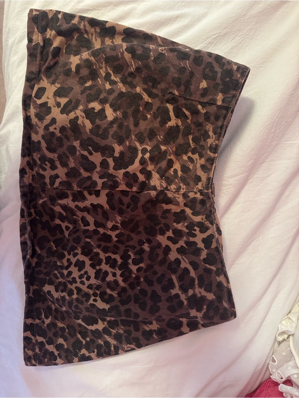 Brown Leopard Print Mini Skirt